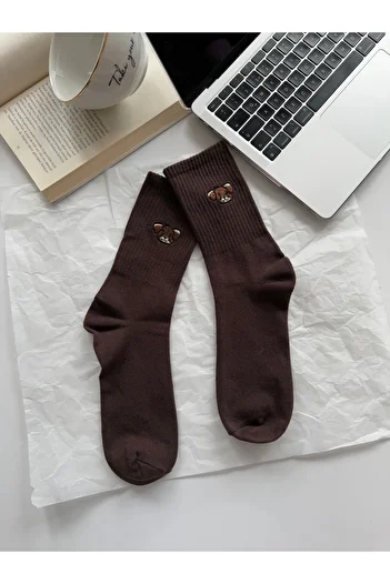 AYDK Dog Embroidered Cute Sweet Summer Winter Brown Unisex Single Socket Socks