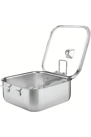 TRAMONTINA Since 1911, Made In Brazil - Grano 7.3l Stainless Steel Square Casserole With Tri-ply Body