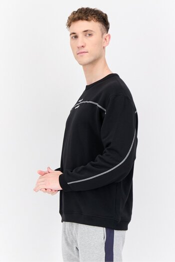 adidas Men Sportswear Fit Long Sleeve Outdoor Sweatshirts, Black