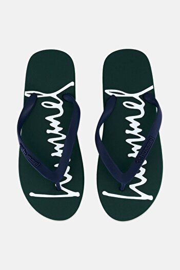 hummel Men Brand Logo Flip Flop Slippers, Green