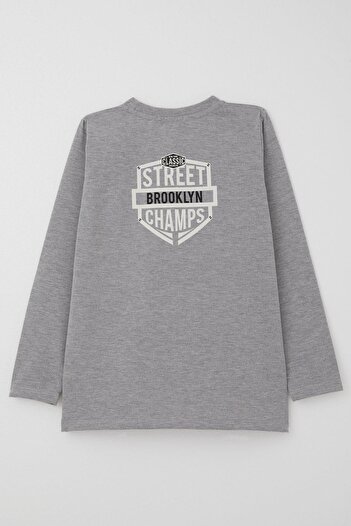 Breeze Boys Long Sleeve T-Shirt - Grey Melange, 4-8 Years, Champion Car Print