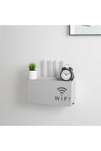 Choice Light Grey Home Router Storage Box, Wireless WIFI, TV Set-Top Box Wall Mounted Storage Rack, For Liv