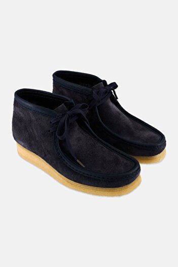 CLARKS Men Standard Wallabee Lace Up Ankle Boots, Navy