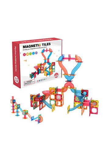 Yelajoy 178 pcs Magnetic Tiles Marble Run Building Blocks,Race Track Toy Construction Kit Castle,for Kids