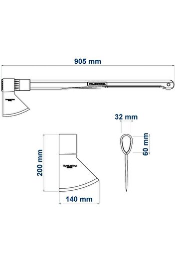 TRAMONTINA Since 1911, Made In Brazil - Welded Axe 3.5 W/handle 90cm