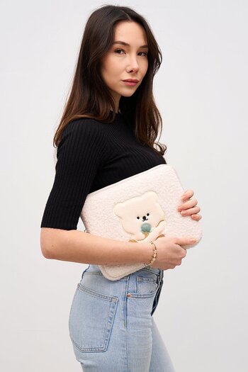 MORCA Teddy Bear Tablet Case 10” & 11” Inch Compatible Beige