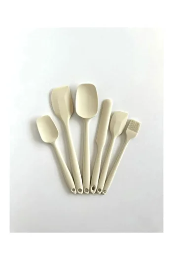 PANJI 6-Piece Cream Silicone Heat-Resistant Kitchen Set
