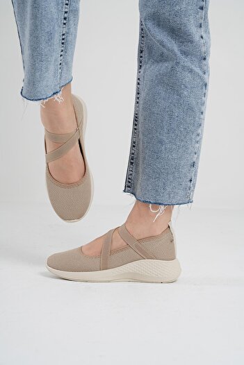 Beyond Kadın Bej Lastik Detaylı Sneaker Byndsnkk03