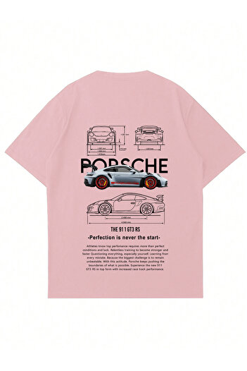 Mad&Calf Μπλουζάκι Unisex Porsche GT3 με στάμπα με λαιμόκοψη
