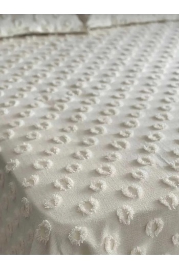 EVYA %100 Pamuklu Ponponlu Pike Takımı Tek Kişilik 160x220 cm Yumuşak Nefes Alabilir Yazlık Yatak Örtüsü