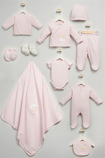 Bebitof Sweet Dreams Patterned 10 Piece Boxed Newborn Hospital Outfit Set