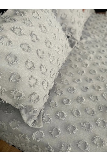 EVYA %100 Pamuklu Ponponlu Pike Takımı Tek Kişilik 160x220 cm Yumuşak Nefes Alabilir Yazlık Yatak Örtüsü