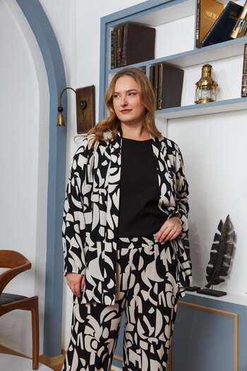 RMG Large Size Tank & Pantalon Viscose Suit-Black