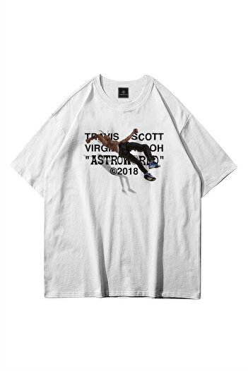 Trendiz Λευκό μπλουζάκι Unisex Travis Scott Astroworld 2018