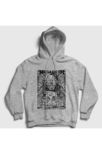 Presmono Megadeth Unisex Сірий Світшот з капюшоном - 66218tt
