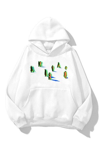 Trendiz Unisex White Shadows Hoodie Sweatshirt