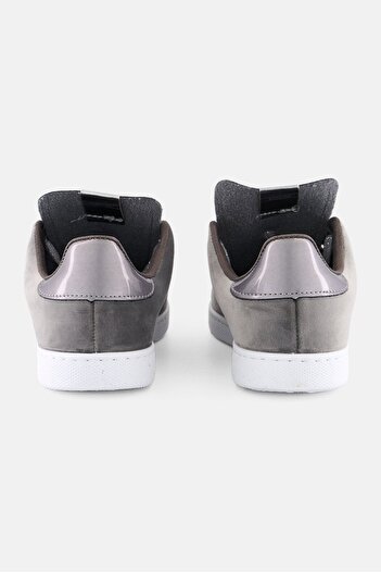 Victoria Women Suede Lace Up Tennis Shoes, Grey