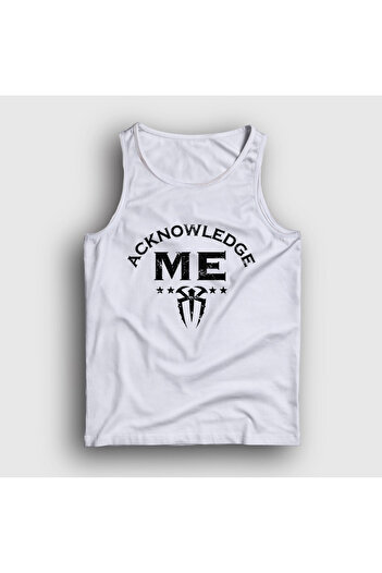 Presmono Roman Reigns Unisex White Acknowledge Me Athlete - 451583 tt