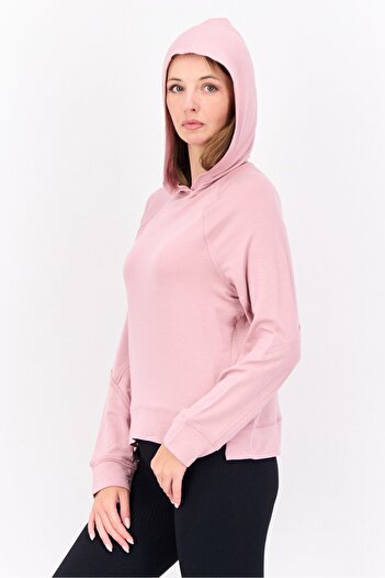 Hype Women Hooded Solid Long Sleeve Sweatshirts, Mauve