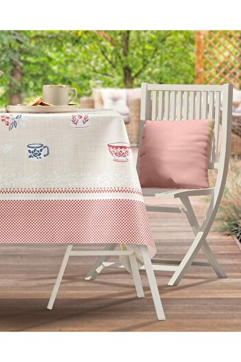 Madame Coco Mavel Pvc Tablecloth - Beige - 140X140 cm