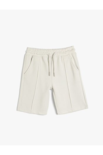 Koton Stitching Detailed Elastic Waist Bermuda Shorts