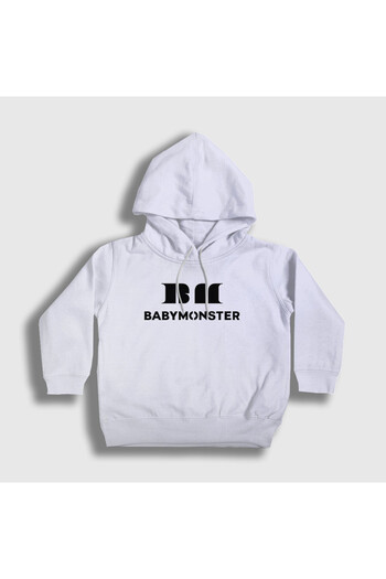 Presmono Λευκό λογότυπο K Pop Baby Monster Unisex Παιδικό φούτερ με κουκούλα - 490759 ττ