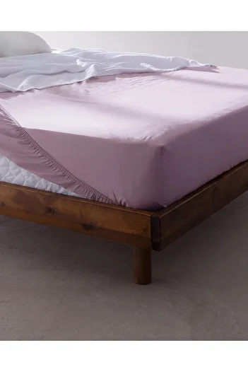 Madame Coco Manon King Size 100% Cotton Ranforce Fitted Sheet - Dusty Rose