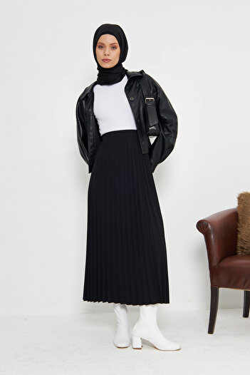 RTBUTİK Long Pleated Hijab Skirt, Stylish Hijab Skirt, Long Skirt, Mother Gift, Women's Gift