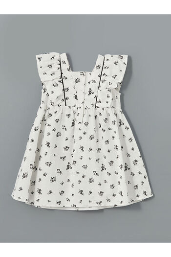 LC Waikiki Lcw Kids Square Collar Linen Girl's Dress
