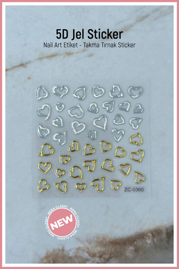 Nera Classy 5D Jel Sticker, Nail Art Etiket, Jel Sticker