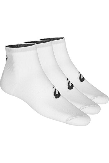 Asics 3Ppk Quarter Unisex White Socks 155205 -0001