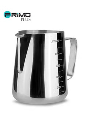 Primo Plus Stainless Steel Milk Frothing Coffee Jug Silver 350ml