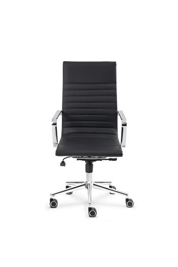 Mezura Ofis Chrome Yönetici Koltuğu Siyah
