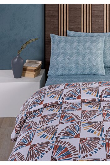 Evim Soren Двоспальний комплект постільної білизни 200x230 см Orient Синьо-кавовий