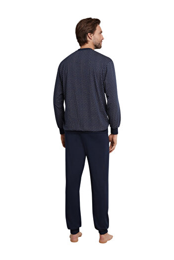 Schiesser Jersey Schlafanzug Dark Sapphire Schlafanzug Pyjama Schlafmode Bequem