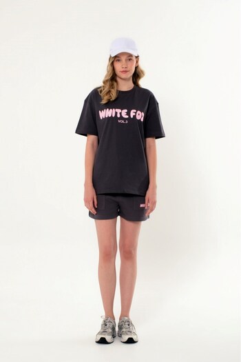 The Champ Clothing Women's 100% Cotton Shorts and T-Shirt Set High Rubber Print Comfortable and Stylish Design