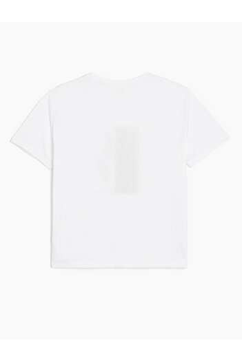 Koton Tricou cu mânecă scurtă cu gât rotund pentru femei, alb argintiu 5SAK50120EK
