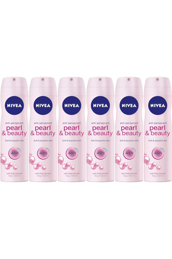 NIVEA Pearl And Beauty Antiperspirant For Women Extracts Spray 150ml X 6