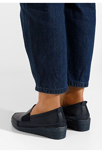 B T Shoes Mocasini dama cu platforma navy Sonima