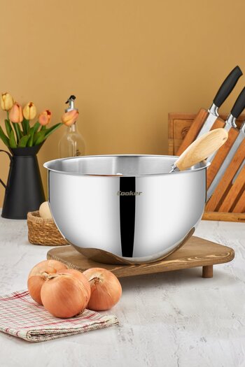 Cooker 28 cm 8 L Stainless Steel Mixing Bowl – Large Volume, Durable and Stylish Design!