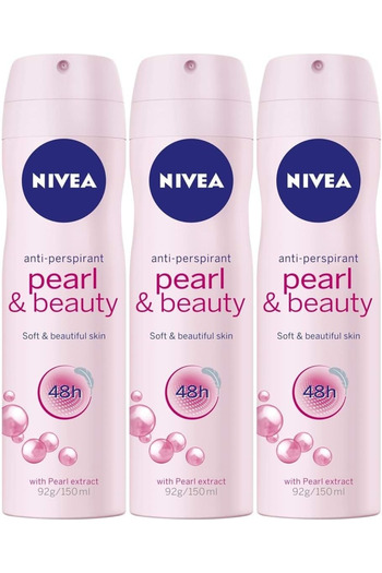 NIVEA Pearl And Beauty Antiperspirant For Women Extracts Spray 150ml X 3