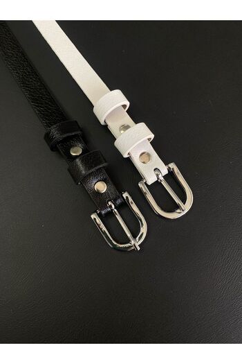 LİA KEMER 2Pcs Classic Thin Buckle Belt Waist Belt Coat Belt Dress Belt Trouser Belt