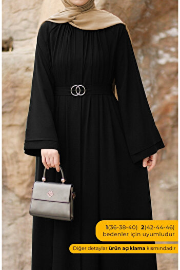 suhneva Dilşah Abaya Ferace Black