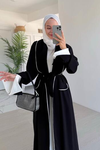 Ka Hijab Black Laced Abaya