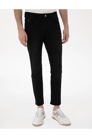 Pierre Cardin Pi̇erre Cardi̇n Woven Black Slim Fit Jean Pants