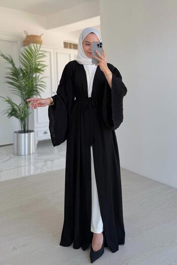 Ka Hijab Spanish Sleeve Pocket Abaya - Black