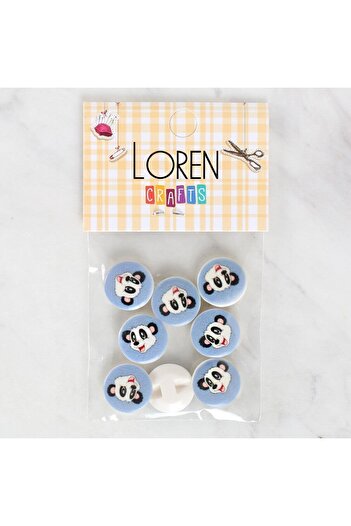 CT STONES Loren Crafts 8-Piece Panda Button - 1239