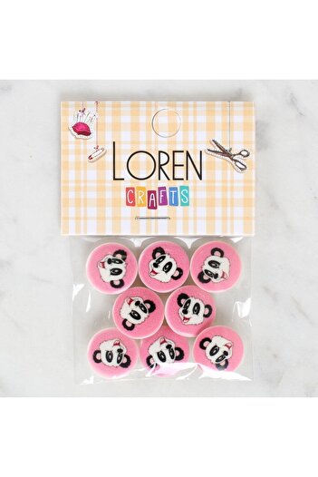 CT STONES Loren Crafts 8-Piece Panda Button - 1051