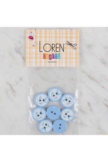 KNC Home Loren Crafts Blue 8-Pack Fish Button - 575