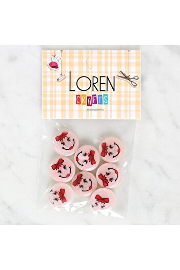 CT STONES Loren Crafts 8-Pack Smiley Face Button - 1019
